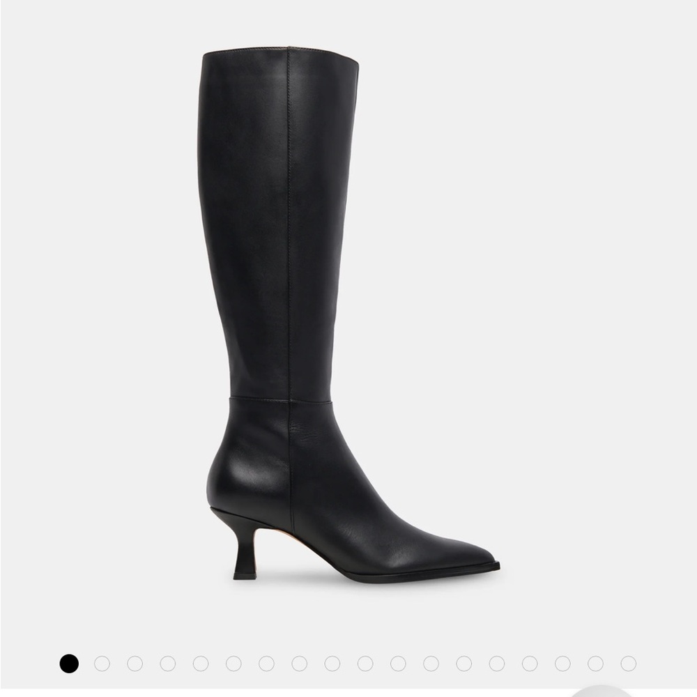 Dolce Vita Extra Wide Calf Size 9.5 Auggie Black Tall Leather Heel Boots